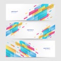 Blue yellow red abstract vector business long banner template. Horizontal header web banner. Modern gradient color cover header Royalty Free Stock Photo