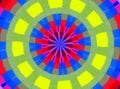 Blue yellow red circular geometries abstract background and texture