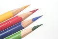 Blue Yellow Red Green Colored Pencils Royalty Free Stock Photo