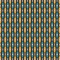 Blue And Yellow Retro Seventies Pattern