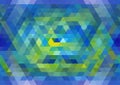 Blue and yellow seamless triangular pattern. Abstract geometric background. Vector