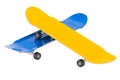 Blue and yellow skateboards, 3D rendering Royalty Free Stock Photo