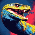 Colorful Snake Artwork In Realistic Impressionism Style