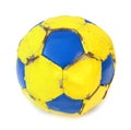 Blue and yellow soccer/football ball Royalty Free Stock Photo