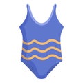 Blue and yellow striped swimsuit vector illustration