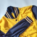 Blue yellow stripes varsity jacket