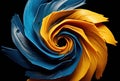 a blue and yellow swirl