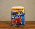 Blue and yellow Tropical Punch Kool-Aid drink powder mix Royalty Free Stock Photo