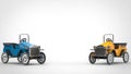 Blue and yellow vintage toy cars Royalty Free Stock Photo