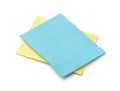 Blue and yellow viscose absorbing napkins