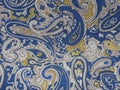 Blue, yellow and white fabric texture