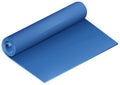 Blue yoga mat on white