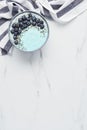 Blue yogurt smoothie bowl Royalty Free Stock Photo