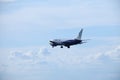 Blue Air Boeing 737-500 YR-BAG up in the clouds Royalty Free Stock Photo