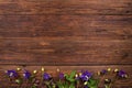 Bluebells flowers on wooden table. Top view, copy space. Royalty Free Stock Photo