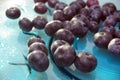 Blueberries of blue glass plate Royalty Free Stock Photo