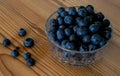 blueberries in a crystal bowl, summer berries Royalty Free Stock Photo