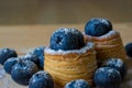 Blueberries with dough baskets