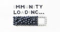Blueberries Forming a Progress Loading Bar with Immunity Text Royalty Free Stock Photo