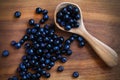Blueberries, fresh and wild fruit healthy breakfast portion Royalty Free Stock Photo