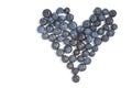 Blueberries heart shaped