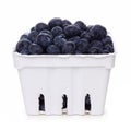 Blueberries in a paper carton isolated on white