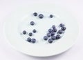 Blueberries on plate, fruits for healthy life Royalty Free Stock Photo