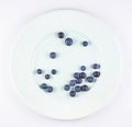 Blueberries on plate, fruits for healthy life Royalty Free Stock Photo