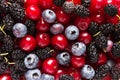 blueberries, raspberries and black berries shot Royalty Free Stock Photo