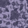 Blueberries. Seamless background with a pattern of fresh berries