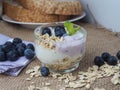 Blueberries-yogurt healthy diet concept.