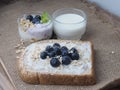 Blueberries-yogurt healthy diet concept. Royalty Free Stock Photo