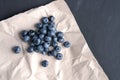 Blueberry antioxidant organic superfood in a paper packaging concept for healthy eating and nutrition