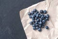Blueberry antioxidant organic superfood in a paper packaging concept for healthy eating and nutrition