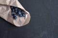 Blueberry antioxidant organic superfood in a paper packaging concept for healthy eating and nutrition