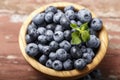 Blueberry antioxidant organic superfood in a wood bowl concept for healthy eating and nutrition. Royalty Free Stock Photo