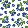 Blueberry background, pattern set. Collection icon blueberry. Vector Royalty Free Stock Photo
