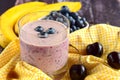 Blueberry banana cherry smoothie