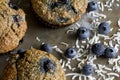 Blueberry Bran Muffins from Above Royalty Free Stock Photo