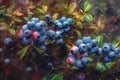 Blueberry bush detailed. Generate AI