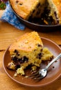 Blueberry Buttermilk Cornbread. Royalty Free Stock Photo