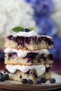 Blueberry cake with whipped cream