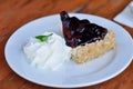 blueberry cheese cake or blueberry cheese pie, blueberry cheese tart Royalty Free Stock Photo