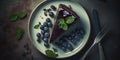 blueberry cheesecake professional photo of cooked food studio light instagram sharp detailed image