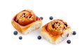 Blueberry cinnamon roll isolated white background