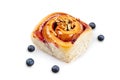 Blueberry cinnamon roll isolated white background Royalty Free Stock Photo