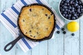 Blueberry Cobbler Baked in Cast Iron Skillet Royalty Free Stock Photo