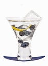 Blueberry cocktail in a glass with blueberries and Royalty Free Stock Photo