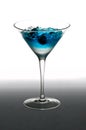 Blueberry cocktail in a martini glass Royalty Free Stock Photo