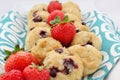 Blueberry Cookies with Strawberries Royalty Free Stock Photo